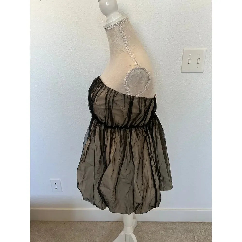 Anthropologie Goth Whimsy Strapless Tulle Bubble Hem Top - XL - Picture 3 of 9